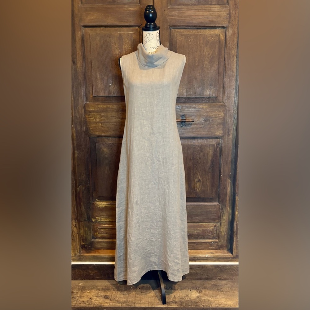 Grey Sheath Midi Dress with Cowl Neck